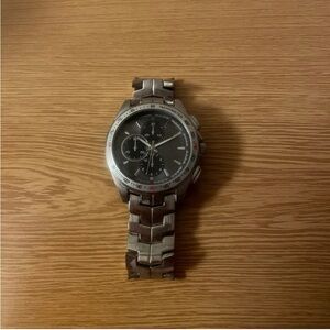 Silver and Black Chronograph Watch